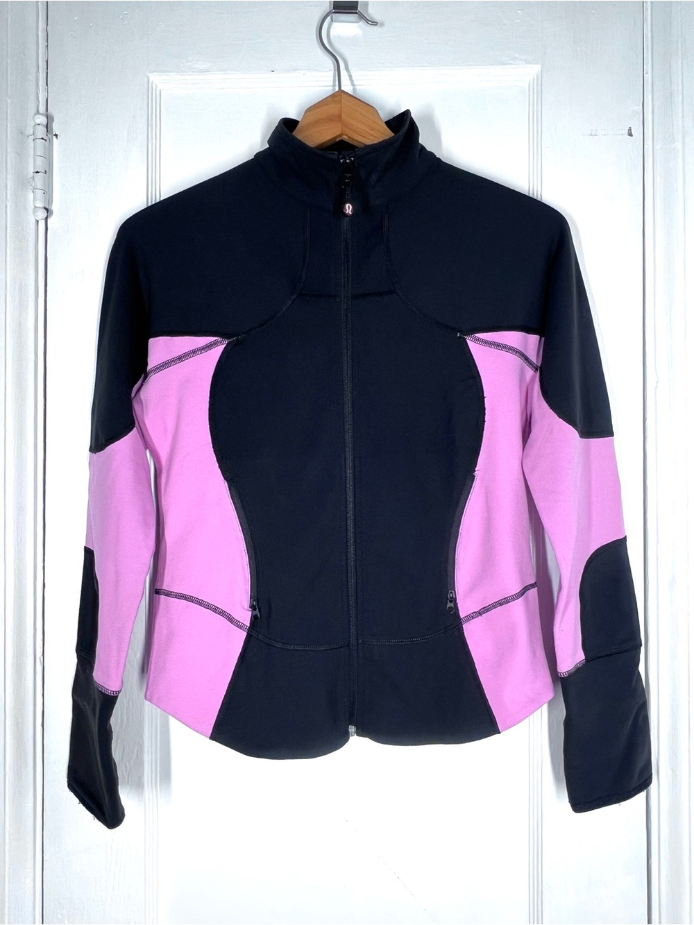 Vintage Lululemon Made In Canada Full Zip Jacket Black Pink Big Logo Era
